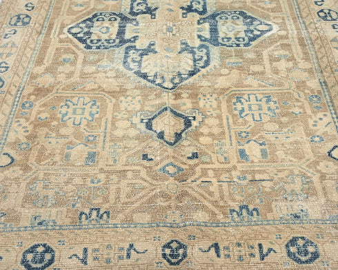 5x9 Vintage Brown Persian Style Hand Knotted Low Pile Wool Area Rug